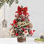 Arbre de Noël artificiel enneigé avec lumières à DEL 17,7 po pour table