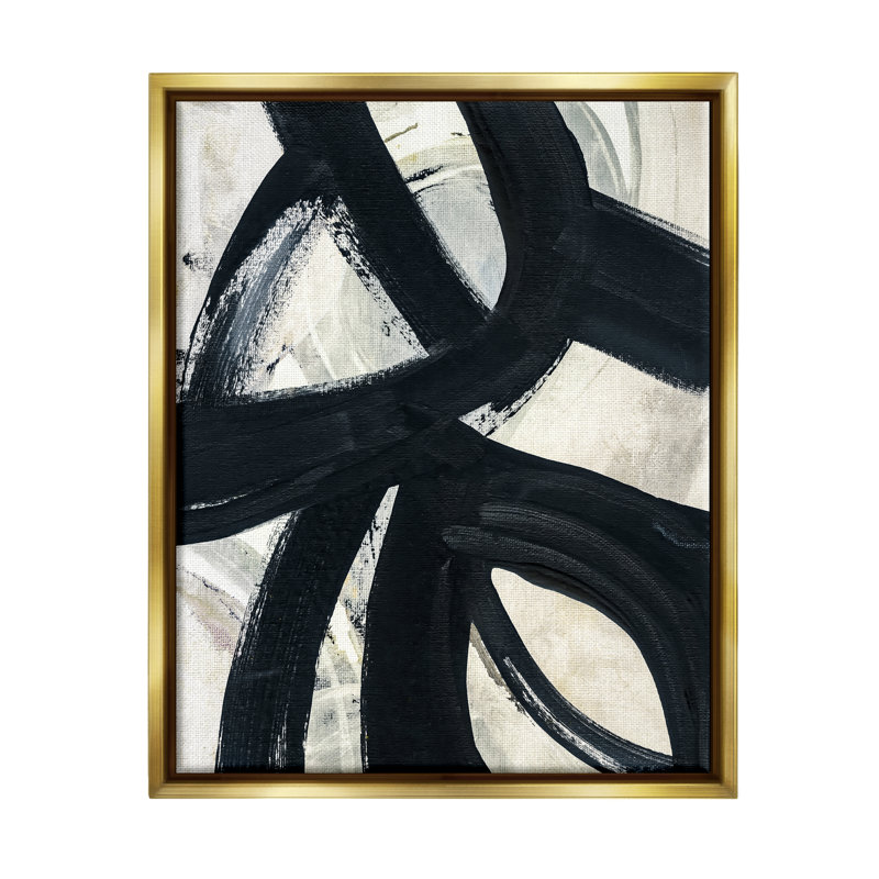 «Dynamic Modern Black Paint Strokes Bold Abstract» par Susan Jill, peinture sur toile tendue, H 21 po x l 17 po x P 1,5 po
