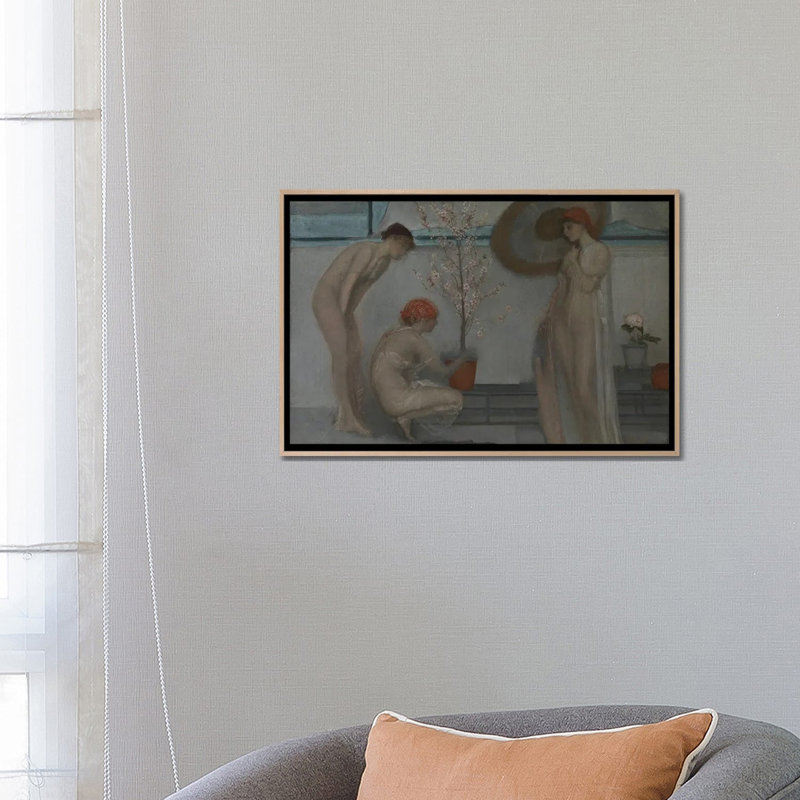 Print, 45.72 cm H x 66.04 cm W x 4.445 cm D, Natural Wood