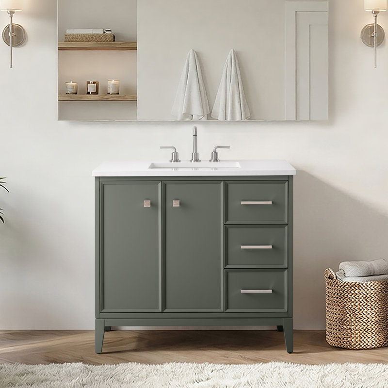 Ensemble de meuble-lavabo simple 36 po, Vintage Green