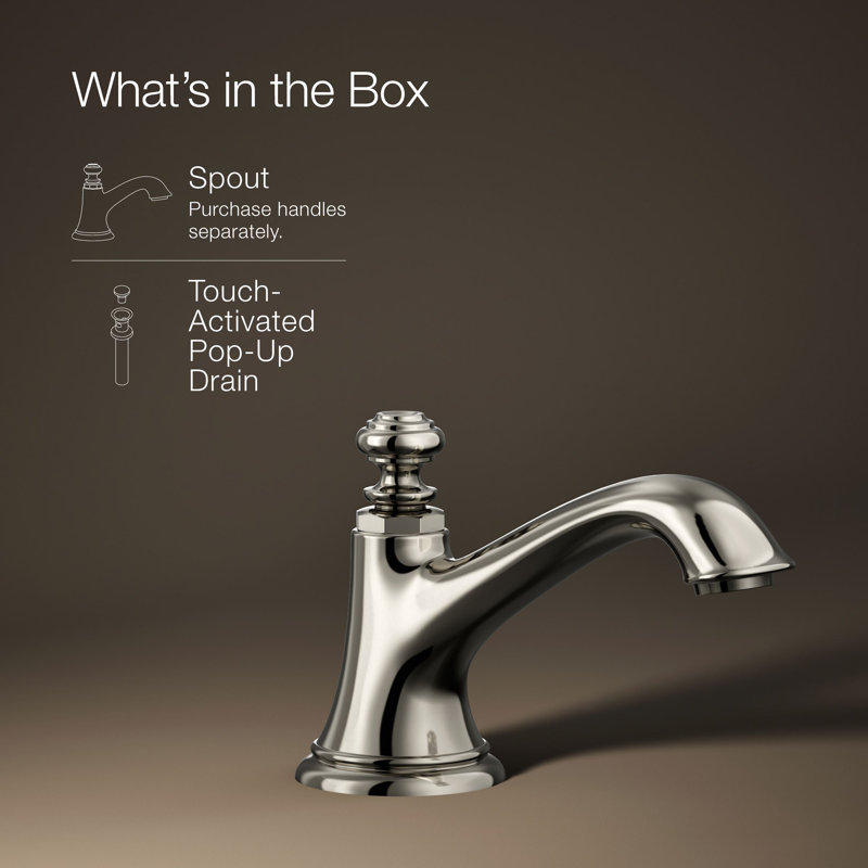 Artifacts Bathroom Sink Spout with Bell Design, Vibrant Polished Nickel