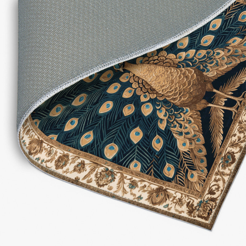 Tapis bleu français intérieur et extérieur, Rectangle 4pi x 6 pi