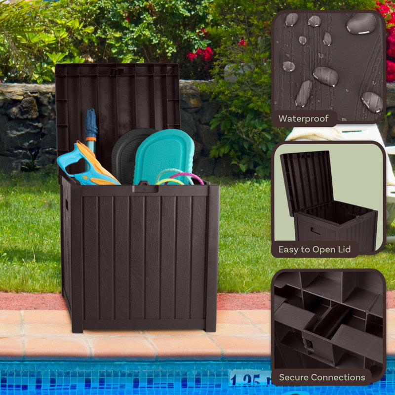 Outdoor Storage Box - 50 Gallon Deck Box for Pool Accessories or Patio Furniture Cushions - Deck Boxes Outdoor Waterproof Fade-Resistant by Pure Garden