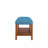 Light Blue Fabric & Oak Finish Bench