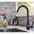 Modern Kitchen Sink Faucet With Pull Out - Black, Brass Material For And Stylish Design Contemporary Black Pull-Down Single Handle Effortless Water Management Look