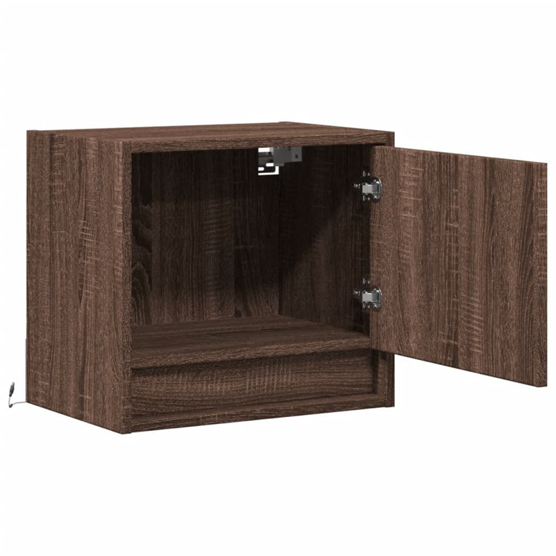 Daeshia 45 cm W Bedside Table, Brown Oak