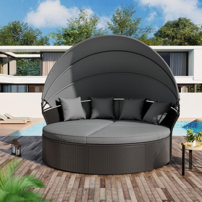 Antwan 71.7'' Wicker Outdoor Patio Daybed with Cushions