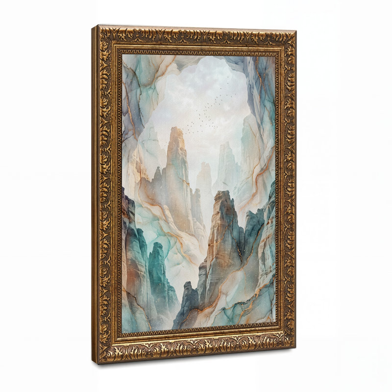 «Blue Marble Rock Spires and Gold Veins», art mural sur toile, H 24 po x l 16 po