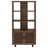 Walnut 3-Shelf Cabinet Bookcase