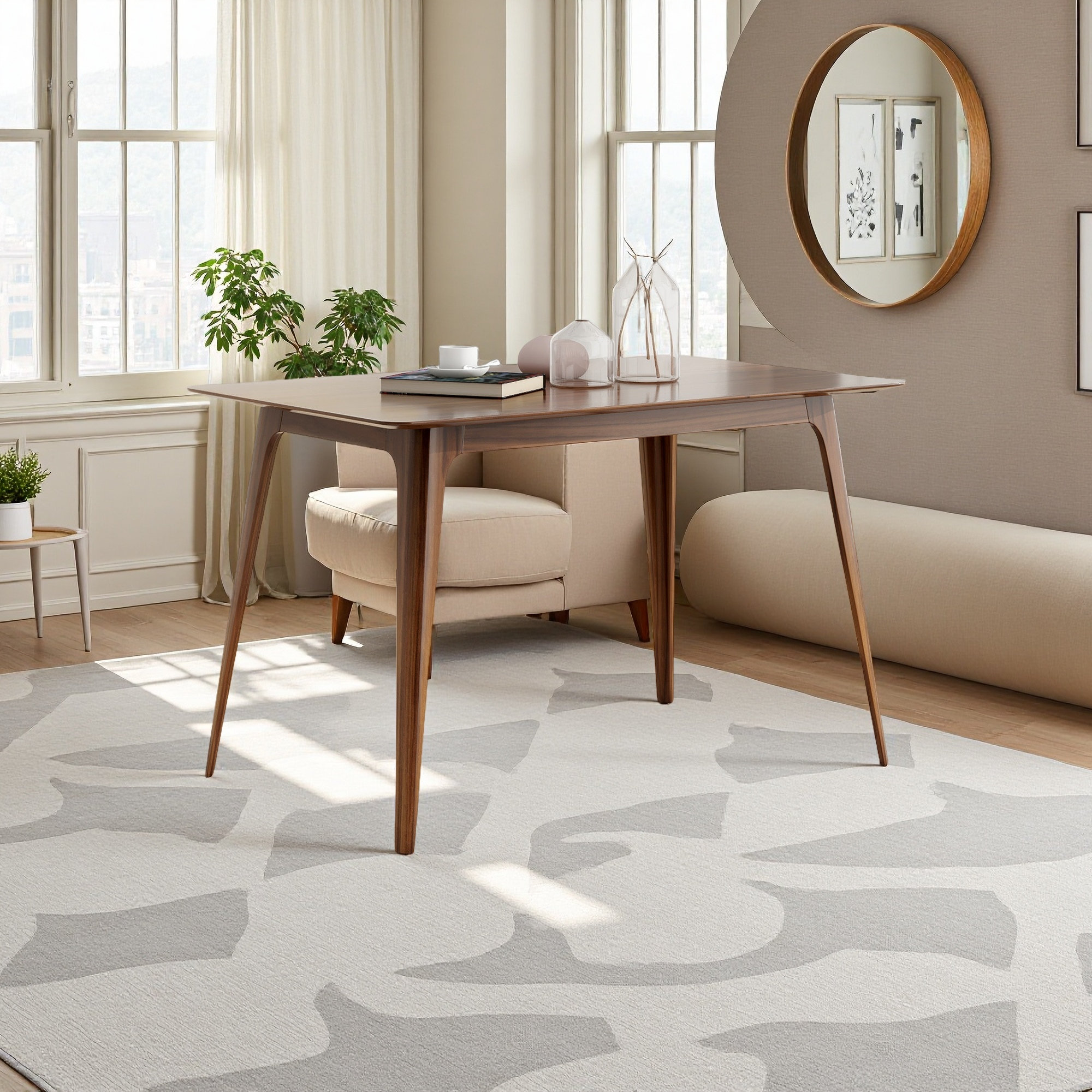 George Oliver Dining Table Solid Wood Legs | Wayfair
