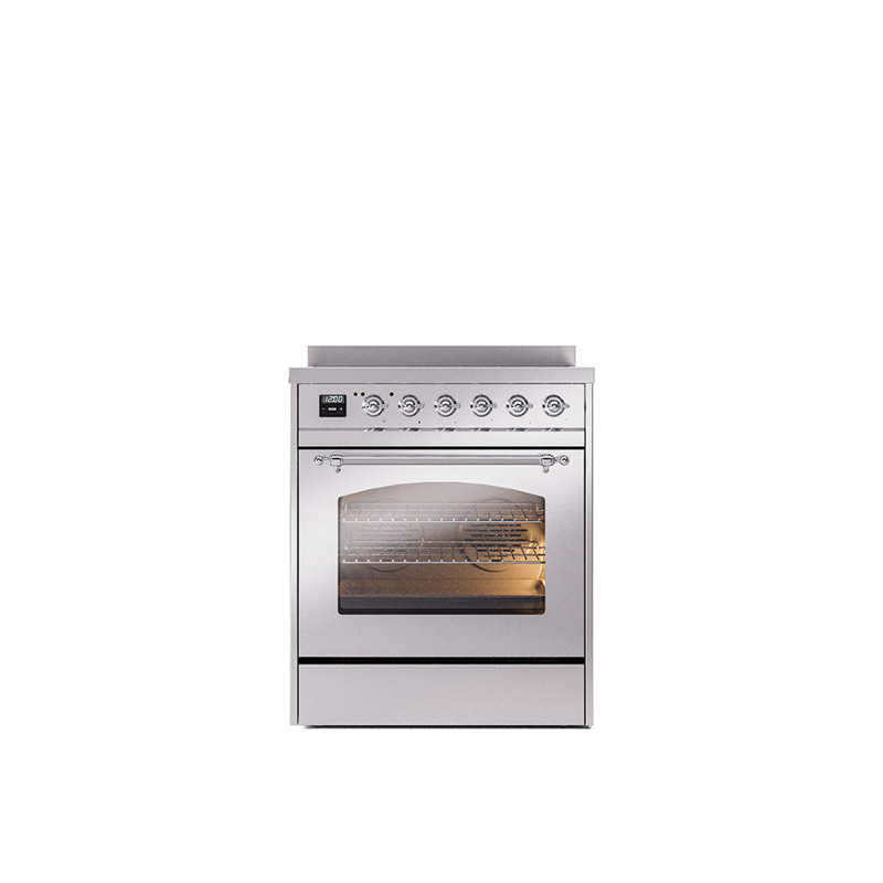 ILVE Nostalgie II 30 in Induction Range, Stainless Steel/Chrome