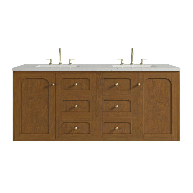 Laurent 59.88'' W Double Vanity, 8" Centers, Honey Oak, Lime Delight