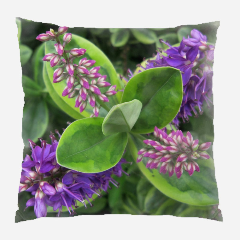 Flower Geometric Microsuede Reversible Throw Pillow