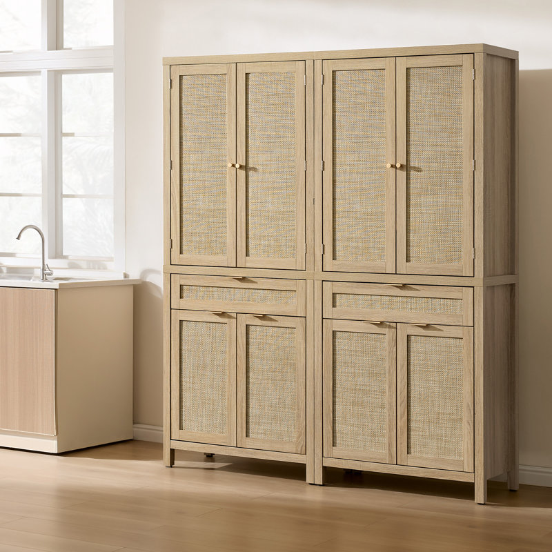 Armoire de rangement 72 po H 72,1 po avec tablettes réglables, Chêne clair