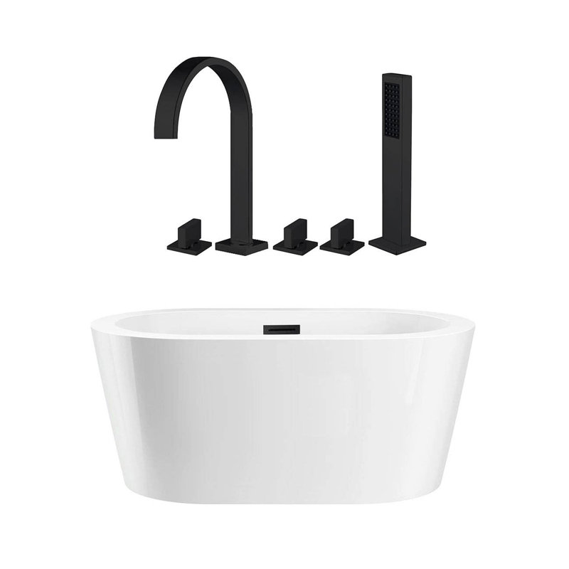 Baignoire de trempage autoportante en acrylique avec robinet 59 po. X 32 po. Marion