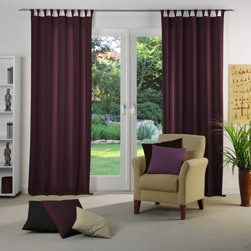Newbury 67% Polyester And 33% Cotton Room Darkening Single Curtain Panel, 130cm wide x 405cm high, Aubergine