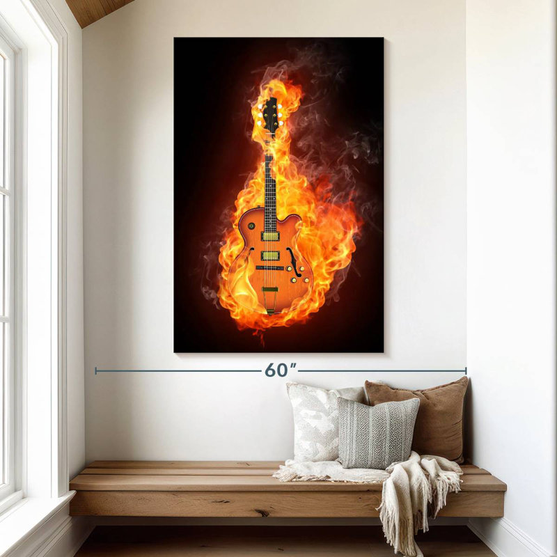 Abarca Blazing Electric Guitar, 51" H x 34" W