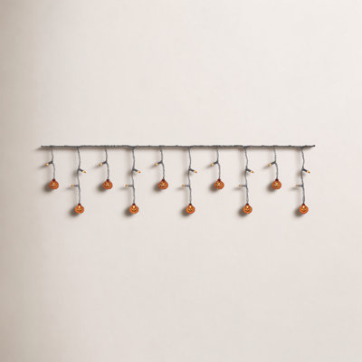 25-Count Pumpkin LED Curtain Icicle Lights