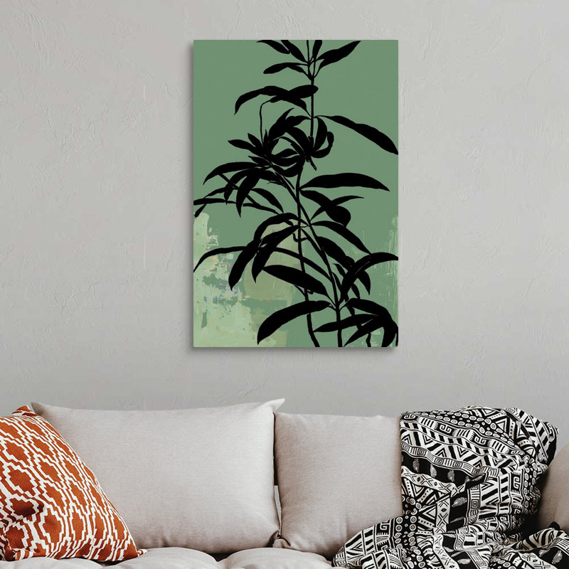 «Green Silhouette II», art mural sur toile, Toile tendue, H 36 po x l 24 po