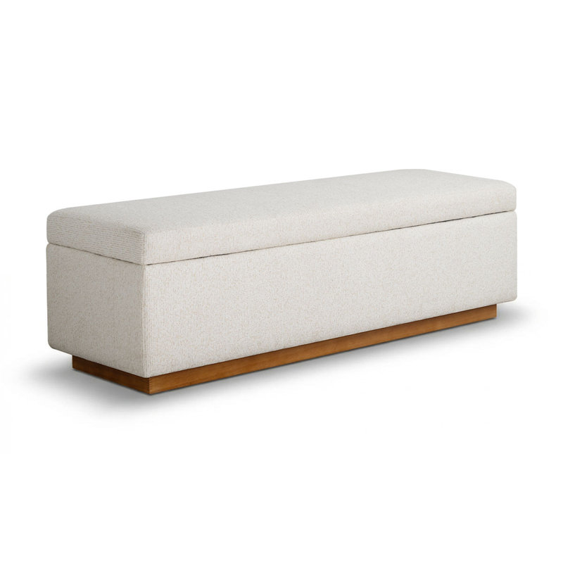 Banc de rangement rembourré 60 po Modern, Warm White