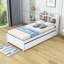 Lit plateforme en bois avec lit gigogne et tablettes-923015597-923015586