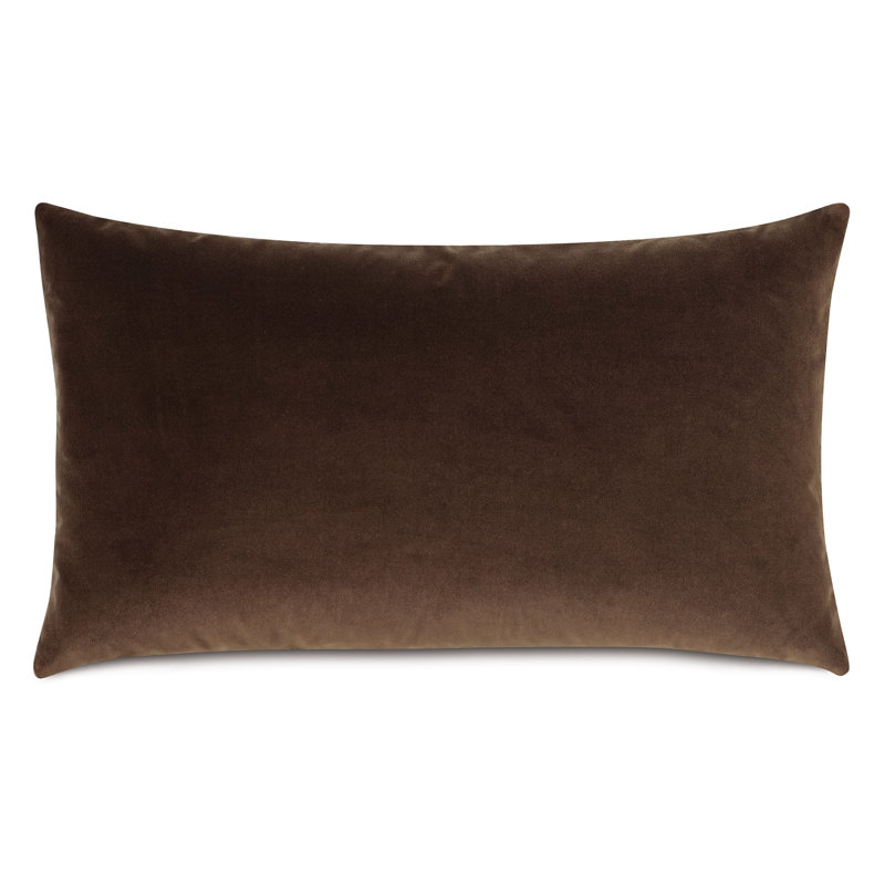 Uma Velvet Lumbar Pillow Cover & Insert, Brown