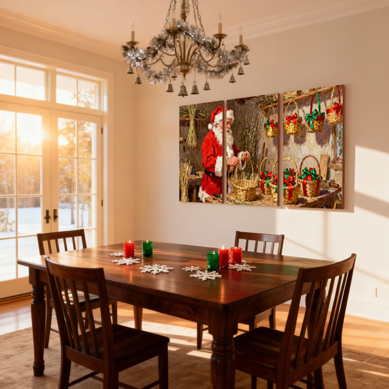 Ensemble de 3 paniers d'artisanat de Noël avec décorations des Fêtes, H 18 po x l 36 po