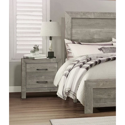 Table de chevet de style rustique 1Pc avec 2 tiroirs de style transitionnel
