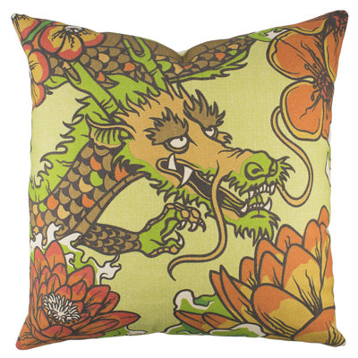 Cotton Blend Reversible Throw Pillow