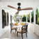 Kemp 48" 3-Walnut Solid Wood Blades Ceiling Fans With Remote and no Light