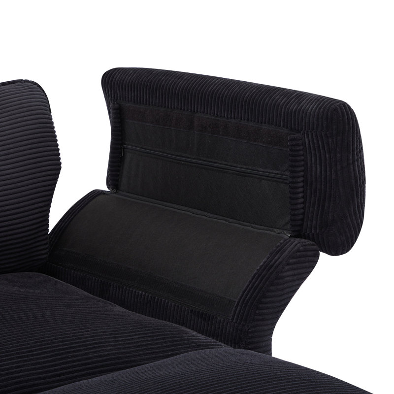 Canapé modulaire de 85,8 po avec velours côtelé pour le salon