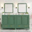 Ensemble de meuble-lavabo vert 60 po avec double meuble-lavabo (séparé), double lavabo en céramique, tablette de rangement et tiroirs séparés (miroir non inclus) - Solution de salle de bain moderne pour salles de bain spacieuses-131576345