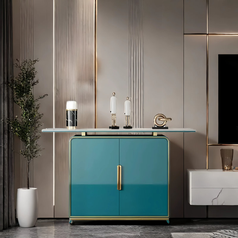 Armoire d'entrée italienne, H 35,4 po x l 59,1 po x P 13,8 po, Vert