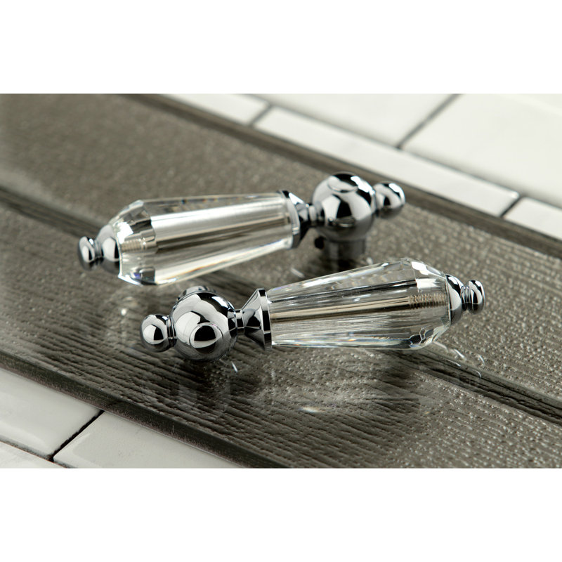 Kingston Brass Wilshire Three-Handle 2-Hole Deck Mount Clawfoot Tub Faucet with Hand Shower, Chrome