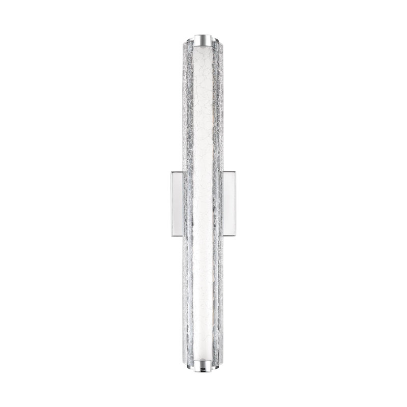 Meuble-lavabo à DEL en verre craquelé 24 po, Chrome