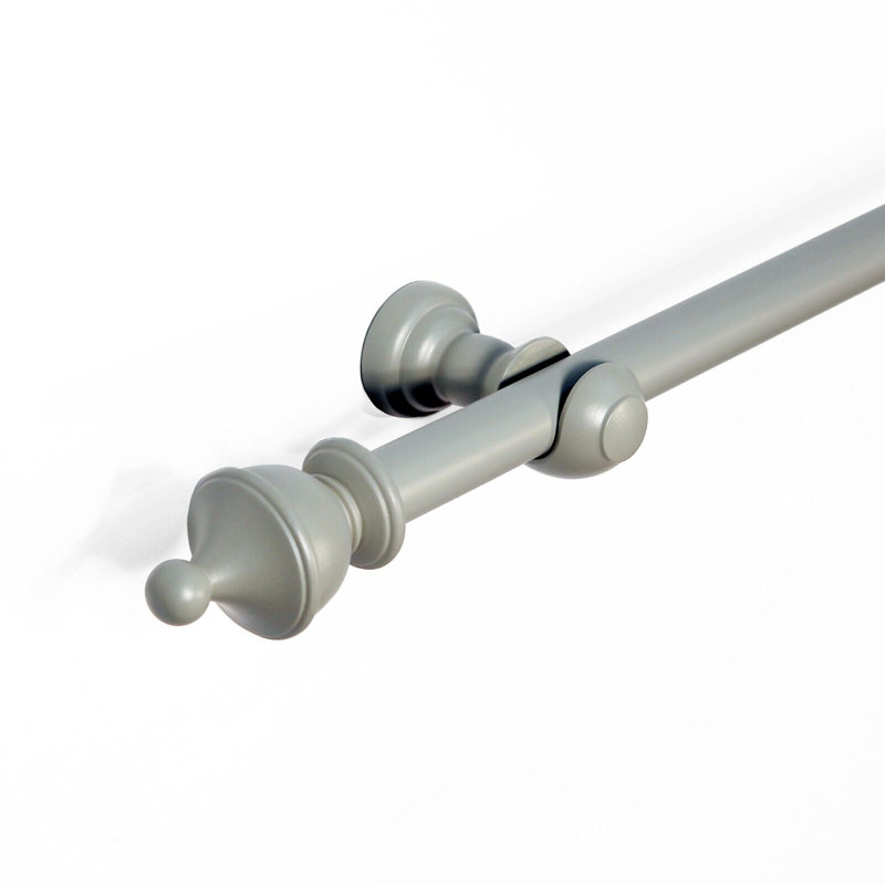 Norgren 28 mm Fixed Length Multi Finials Wooden Curtain Poles, 300cm H x 2cm W x 2cm D, Aged Oak Stopper