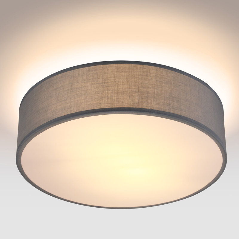 1-Light Flush Mount, 12.5cm H x 38cm W x 38cm D, Grey