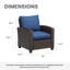 Ensemble de conversation de terrasse pour 2 personnes avec coussins en osier et repose-pieds Batey-143979565