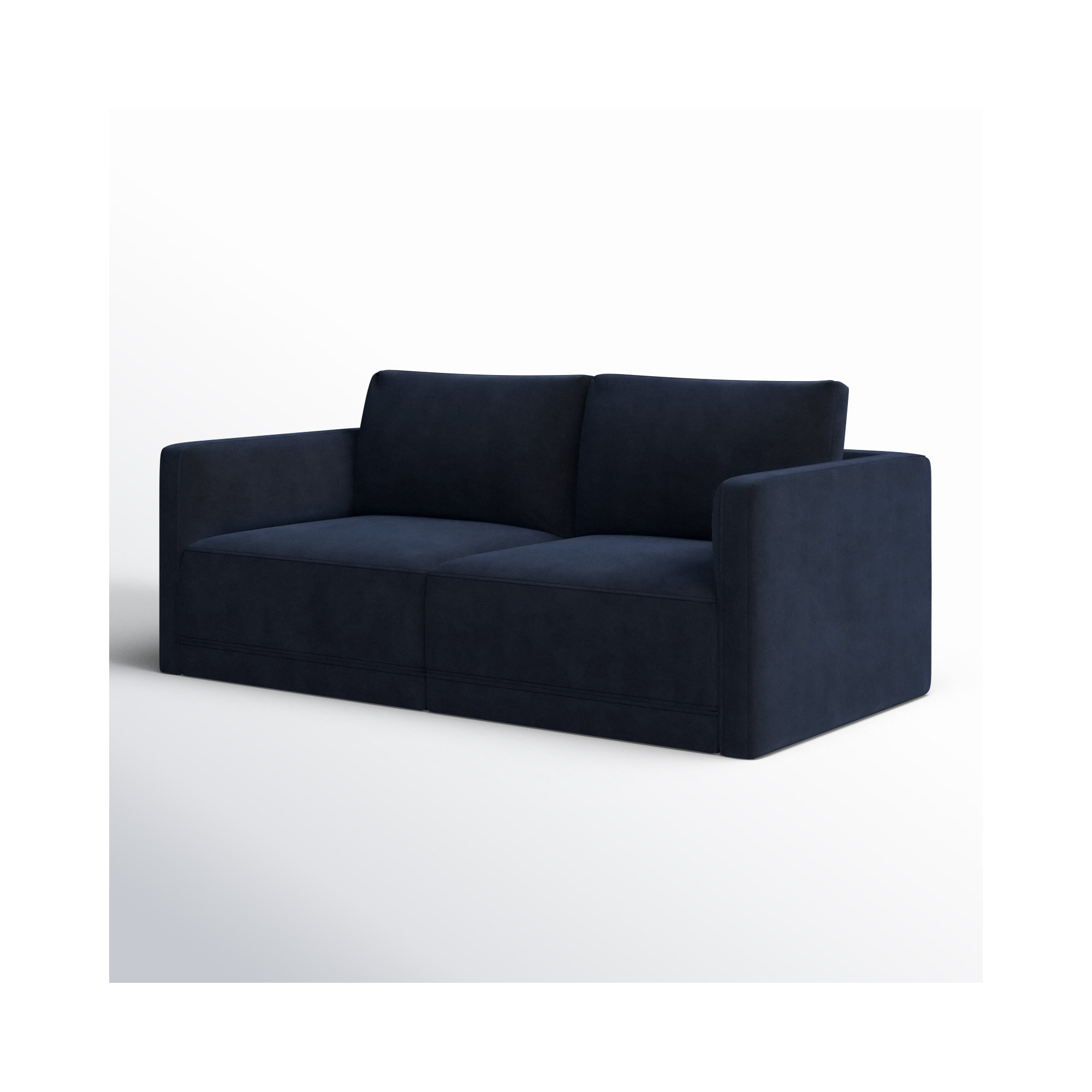 Deirdre 74'' Upholstered Loveseat, Navy Velvet