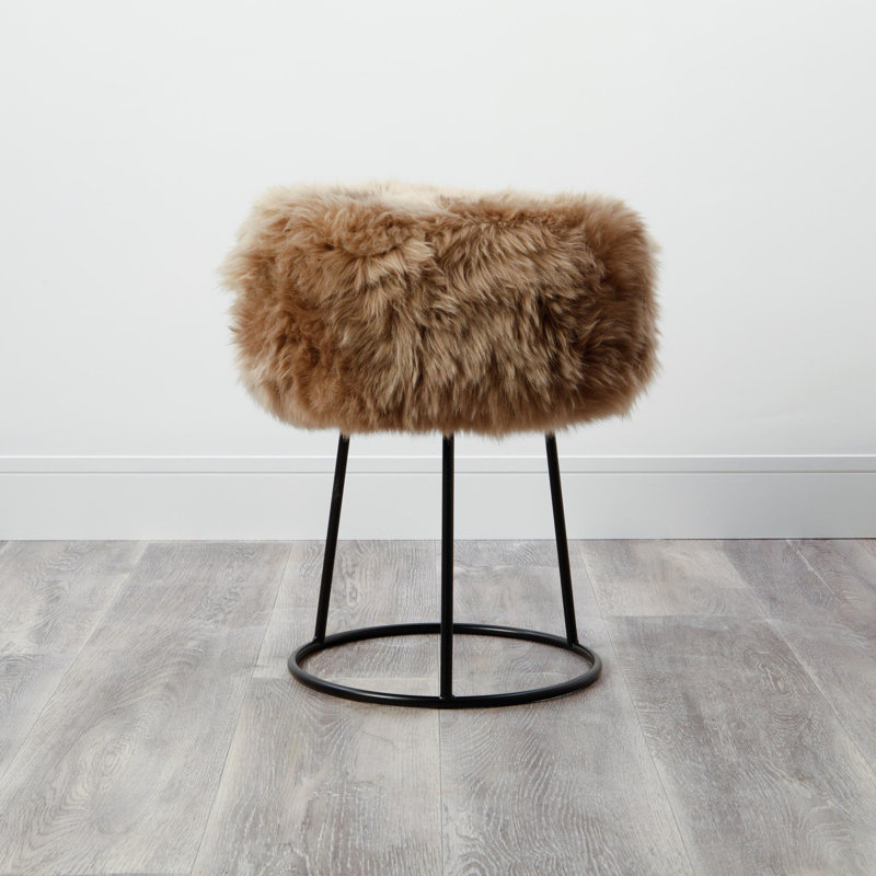 Ordaz Iron Accent Stool, Light Brown