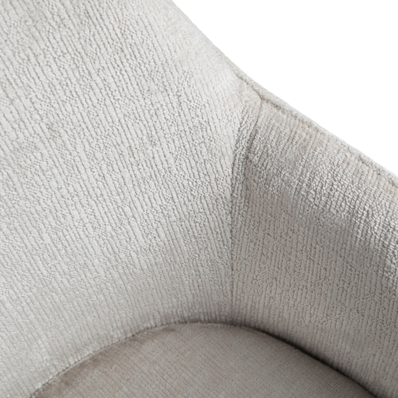 46cm H Upholstered Metal Upholstered Back Armchair, Ash, Cream