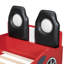 Twin Size Race Car Shaped Platform Bed With Upholstered Backrest And LED Lights