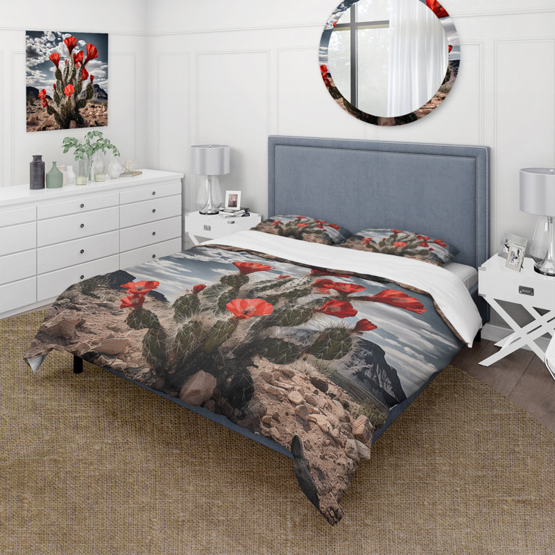 Ensemble de housse de couette en microfibre / polyester Western Desert Cactus Serenade
