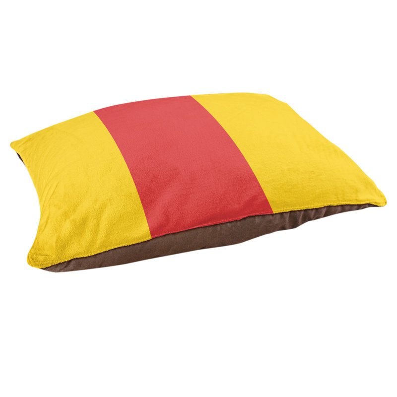 Oreiller Maryland, Moyen (l 28 po x P 18 po x H 6 po), Jaune / rouge / jaune