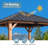 Hadley 12 Ft.X 12 Ft.Outdoor Patio Premium Cedar Wood Frame Gazebo With Galvanized Steel Hardtop Single Roof Pavilion