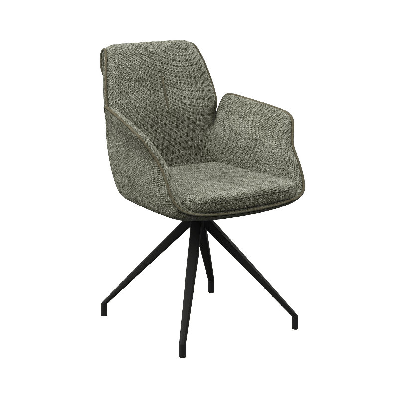Armonia Fabric Swivel Dining ArmChair, Green