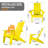 Modern All Weather Outdoor HIPS Plastic/Resin Adirondack Chair Fire Pit Chairs Oversized Patio Chair With Cup Holder(SIX SETS)-810108261