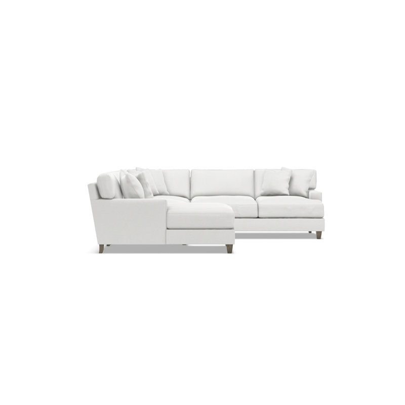 Bernhardt Mila 4-Piece Fabric Sectional, Left Hand Facing, 33.5" H x 107" W x 107" D, White Polyester Blend