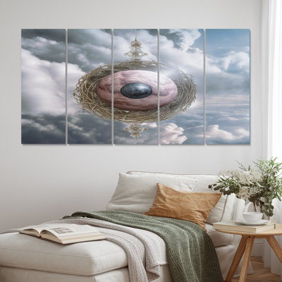 Visions d'Œil de Conscience surréalisme V - décoration murale moderne - 5 panneaux égaux