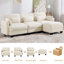 Canapé d'angle à compression, canapé modulable moderne 3 places en chenille beige pour la maison